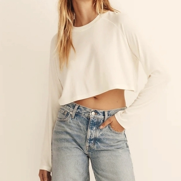 Madewell‎ Raglan Supercropped Tee in Lighthouse size XXSmall NWT NJ125 - Picture 1 of 12